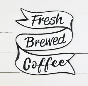 HD Fresh Brewed Coffee Tin Sign HX35112