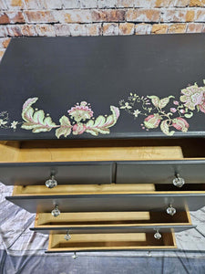 Kay Four Drawer Dresser with Floral Design