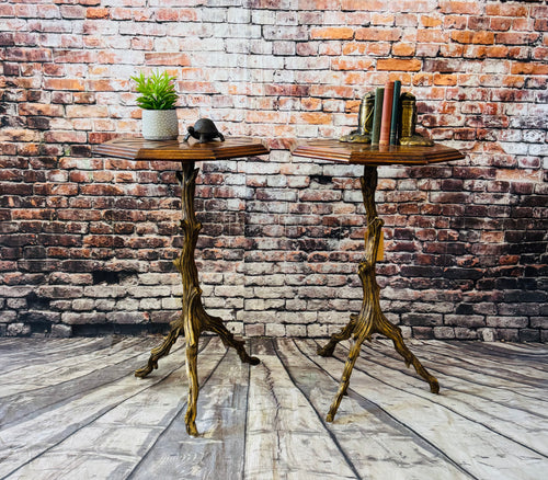 Lisa S/2 Wood Octagon Side Tables