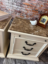 Lisa S/2 Oversized, Granite Top Nightstands