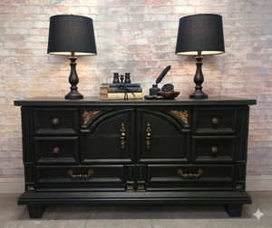 Paul Vintage Style Black Double Dresser – Walnut Street Marketplace