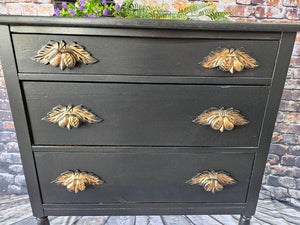 Kay Black Three Drawer Dresser