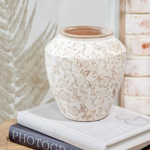 HD 8.3″ BEIGE HEIRLOOM WIDE VASE PDEX015