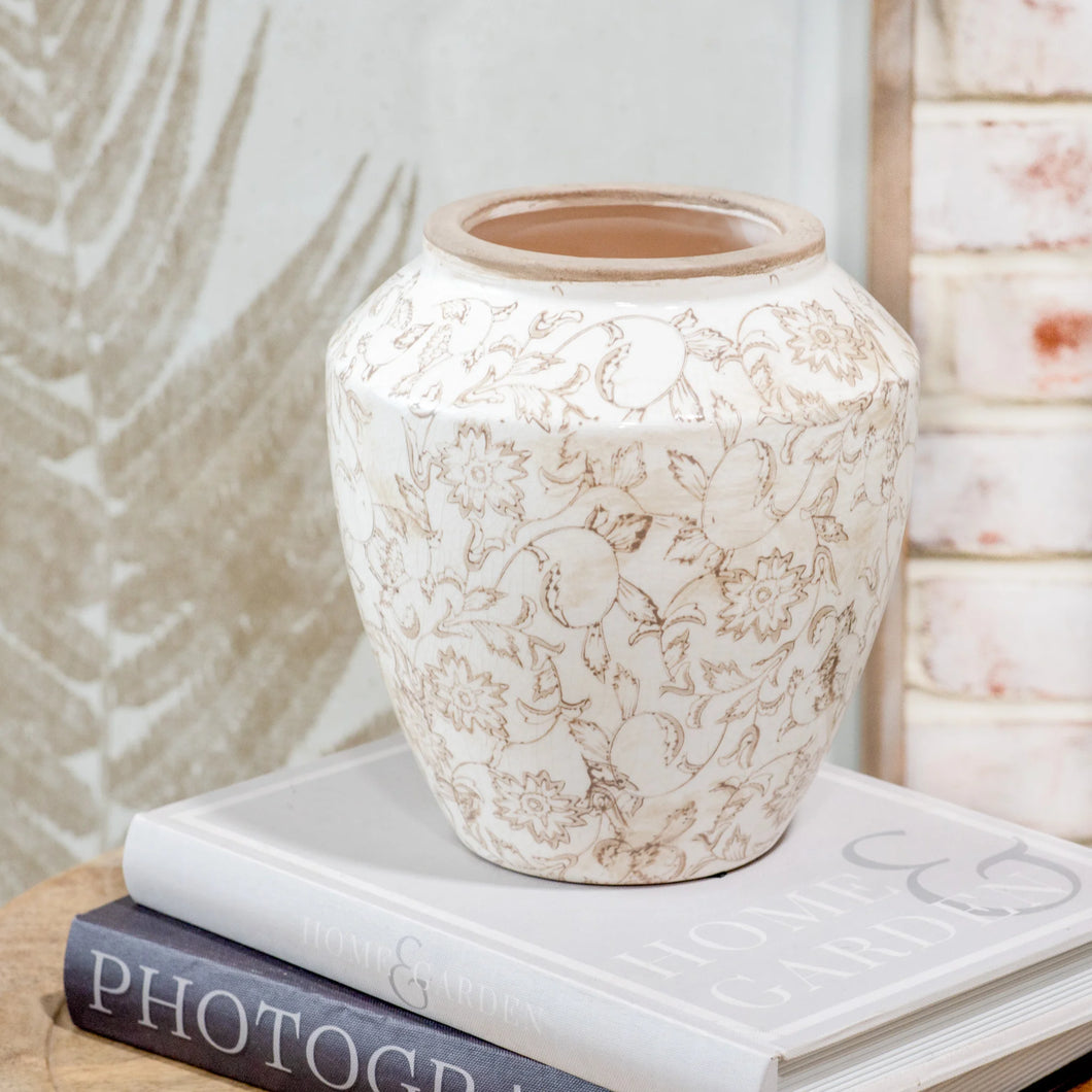 HD 8.3″ BEIGE HEIRLOOM WIDE VASE PDEX015