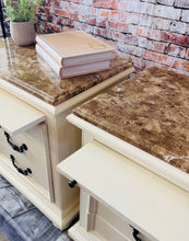 Lisa S/2 Oversized, Granite Top Nightstands