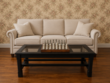 Lisa Glass Top Coffee Table with Built in Chess Set