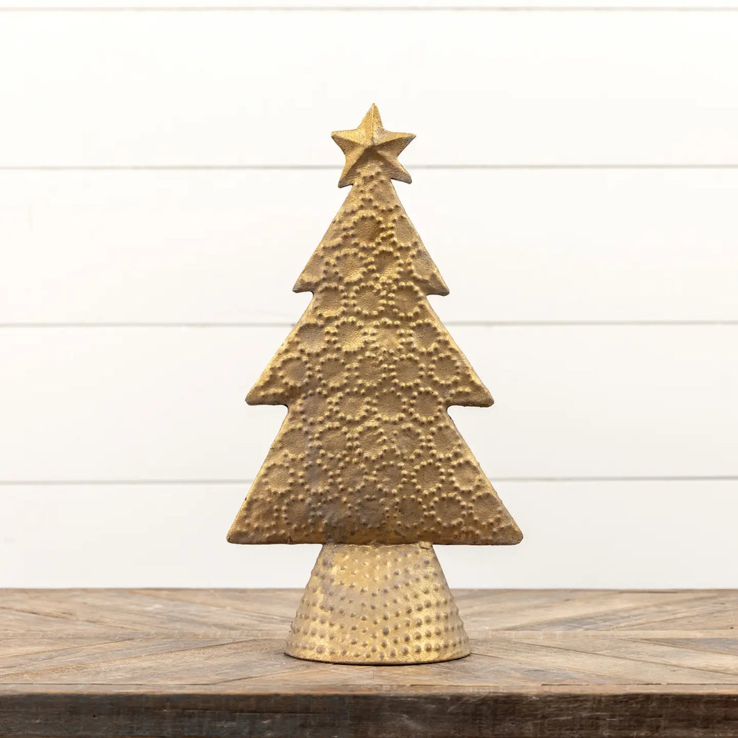HD Antique Gold Metal Tabletop Tree.H223356