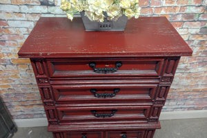 Paul Vintage Style Red Chest of Drawers