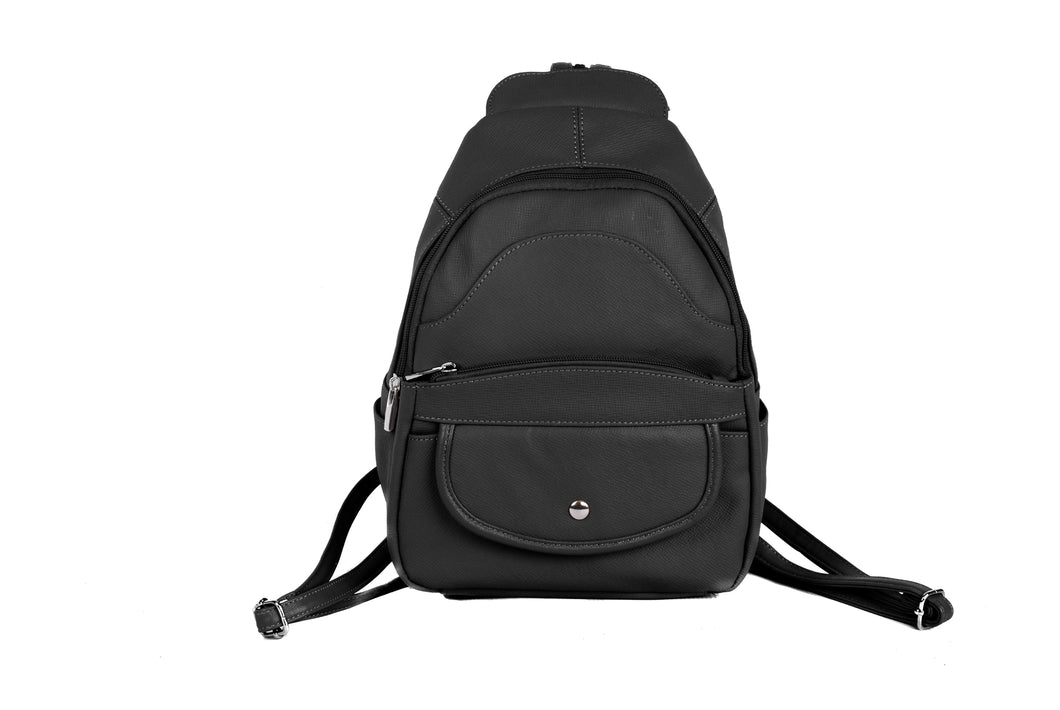 HD  BLACK Leather Back Pack 3308 BK