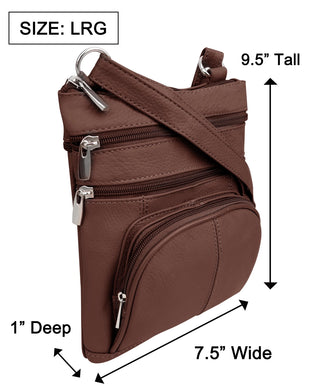 HD Brown Leather Crossbody RM004L BN