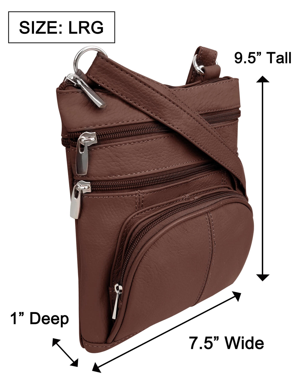 HD Brown Leather Crossbody RM004L BN