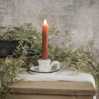 HD Brown & White Taper Candle Holder With Handle  G232510