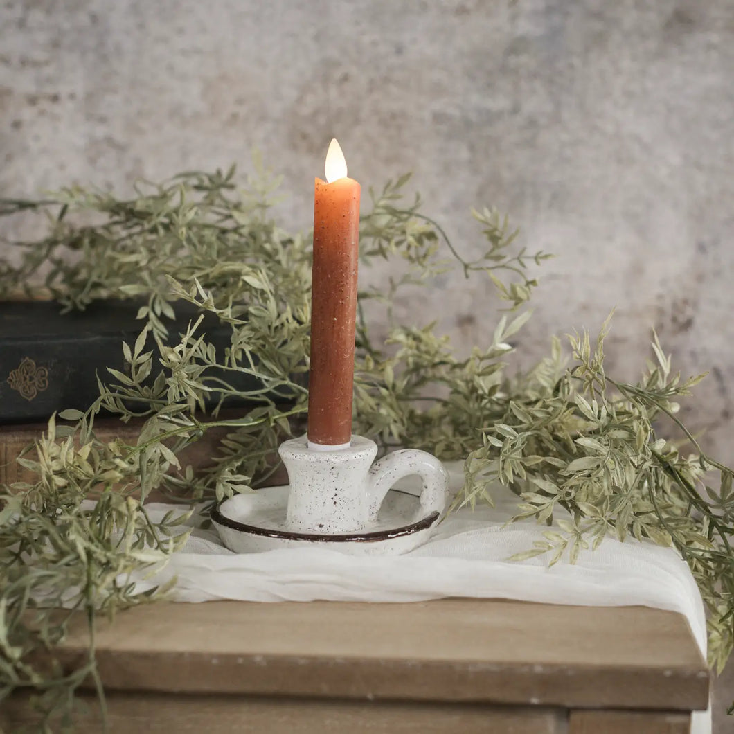 HD Brown & White Taper Candle Holder With Handle  G232510