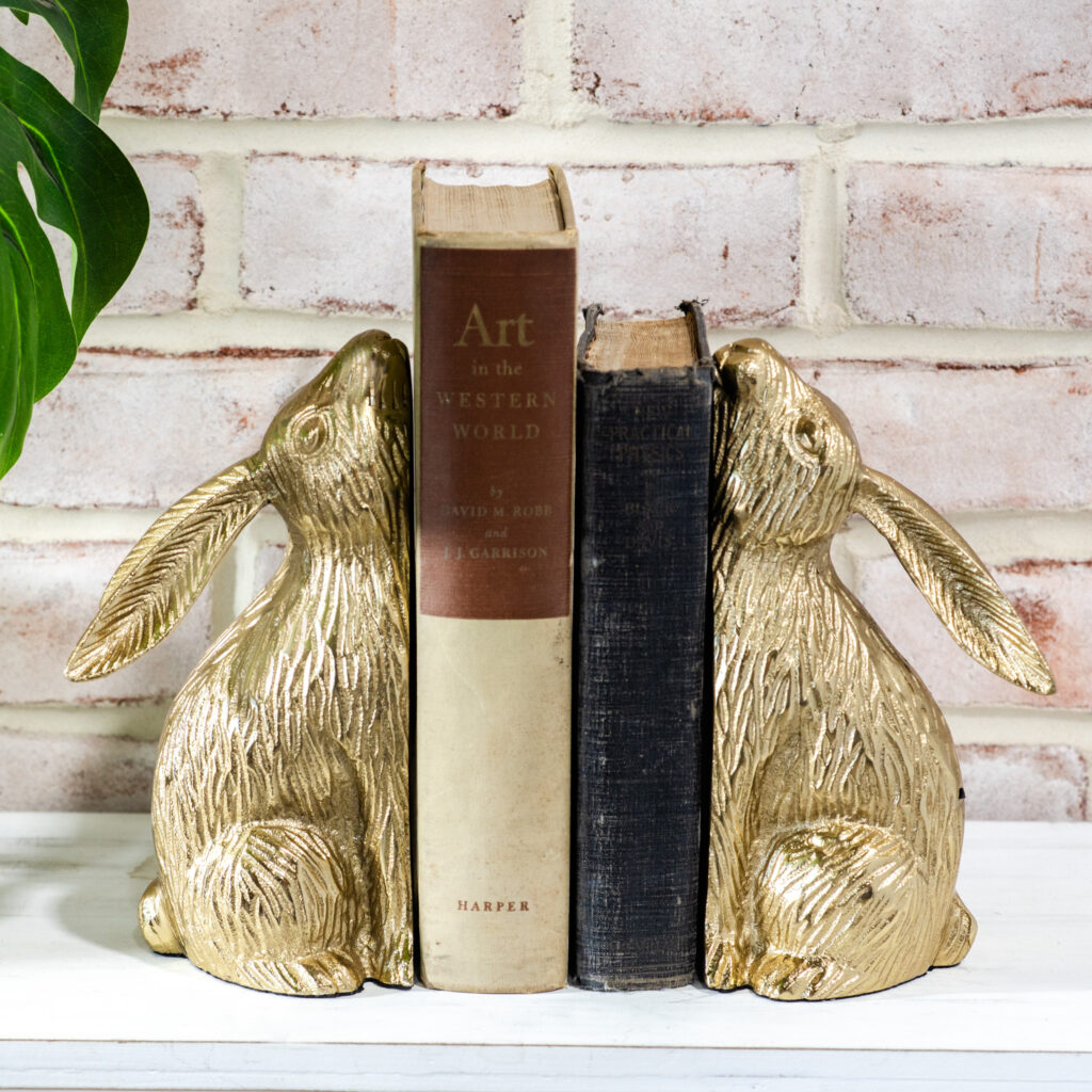 HD S/2 8.5″ GOLD BUNNY BOOK ENDS PDDIV22