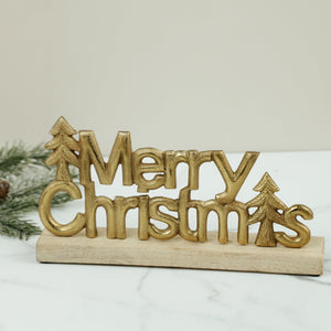 WOOD + GOLD. MERRY CHRISTMAS TABLETOP  PDSTE2303