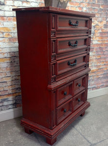 Paul Vintage Style Red Chest of Drawers