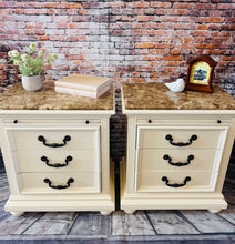 Lisa S/2 Oversized, Granite Top Nightstands