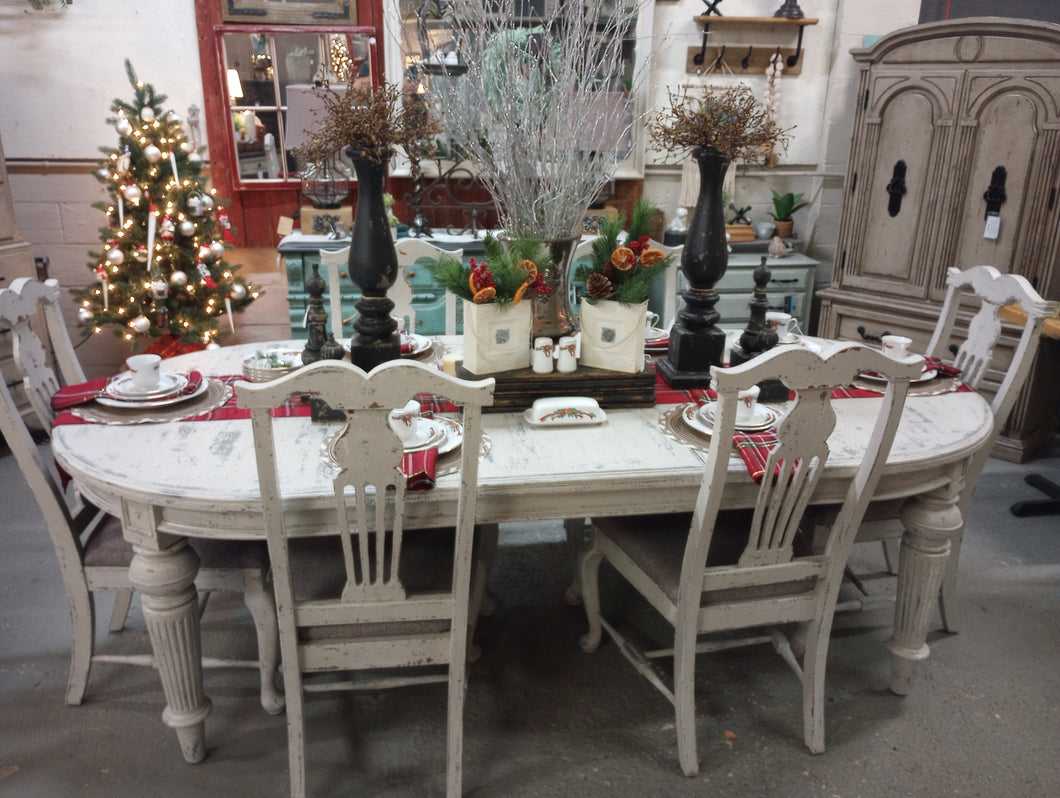 Paul Cottage Style Dining Table/6 Chairs