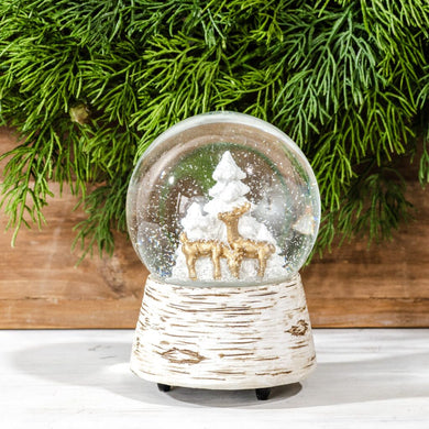 HD GOLD DEER/TREE MUSICAL SNOWGLOBE HXPZ2403