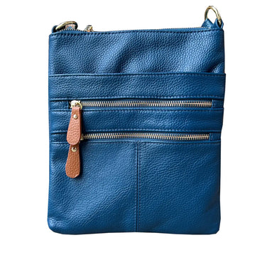 HD Dark Blue Leather Crossbody with Phone Pocket RMO25 DBLUE