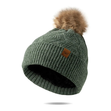 HD GREEN POM HAT.  BKMSPOM2-GRN