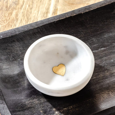 HD 4″ MARBLE TRAY W/ GOLD HEART INLAY PDKR032