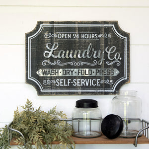 18" BLACK LAUNDRY CO. SIGN BF196003