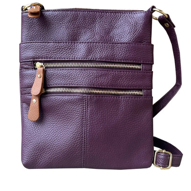 HD Purple Leather Crossbody with Phone Pocket RMO25 PP