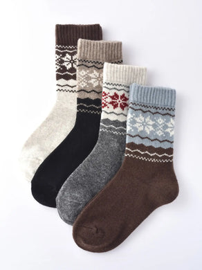 HD SNOWFLAKE SOCKS HSY504 BLACK