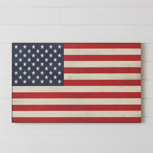 HD WALL HANGING - WOODEN AMERICAN FLAG 8W3534