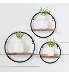 S/3 ROUND WALL SHELVES  PDMRW-8012