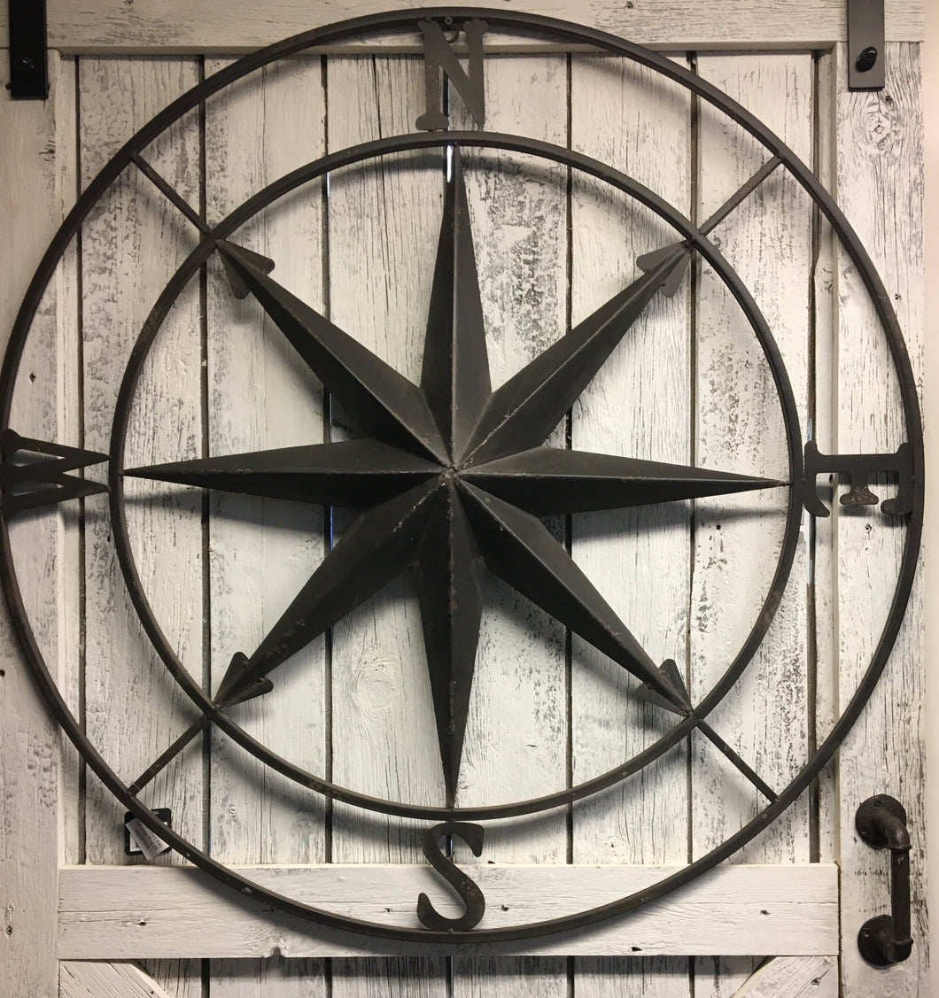 40” Large Black/Brown Compass
