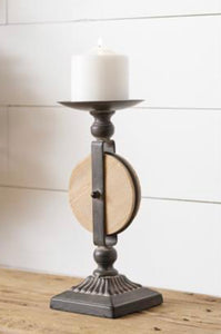 Metal Candle Holder with Pulley