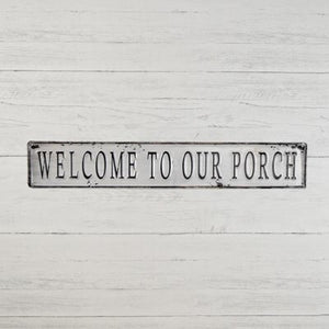HD Welcome Porch Tin Sign