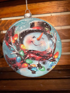 Bronner’s Disk Snowman With Christmas Lights