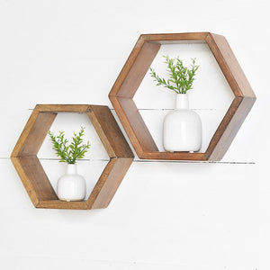 S/2 Hexagon Wood Shelf PDTOR-S68