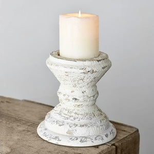 HD 6.25" ANTIQUE WHITE CANDLE HOLDERS HX01050