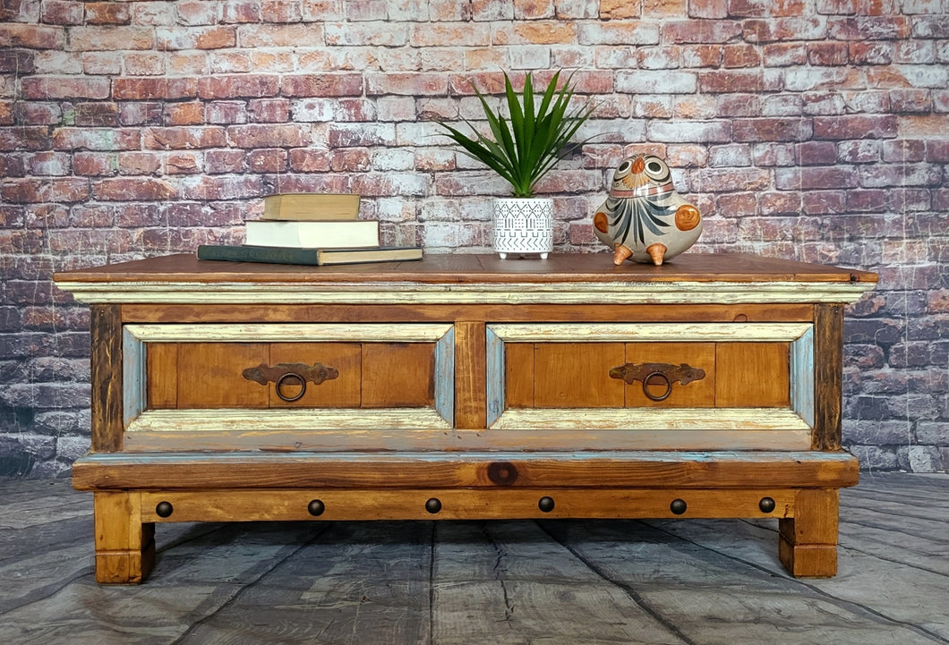 Leanne Coastal Rustic Multi Colored Coffee Table