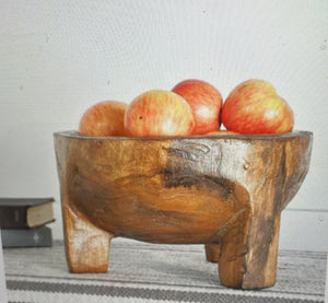 HD 12" HANDMADE CARVED WOOD BOWL  HX33132