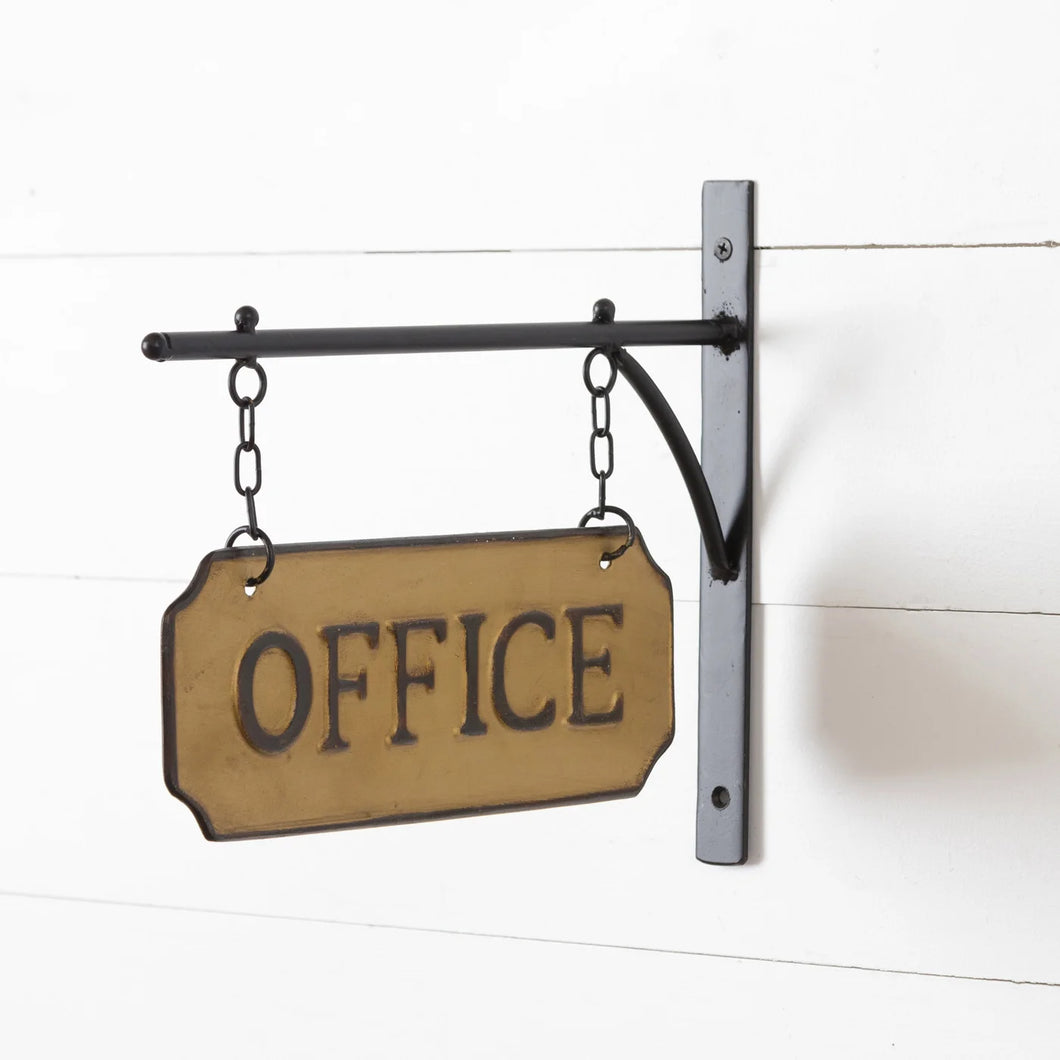 Metal Office Sign with Hanging Display Bar  8T1996