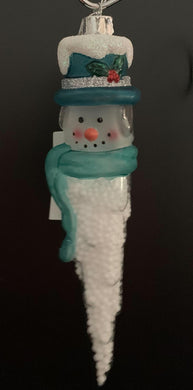 BRONNER’S SNOWMAN ICICLE GLASS ORNAMENT