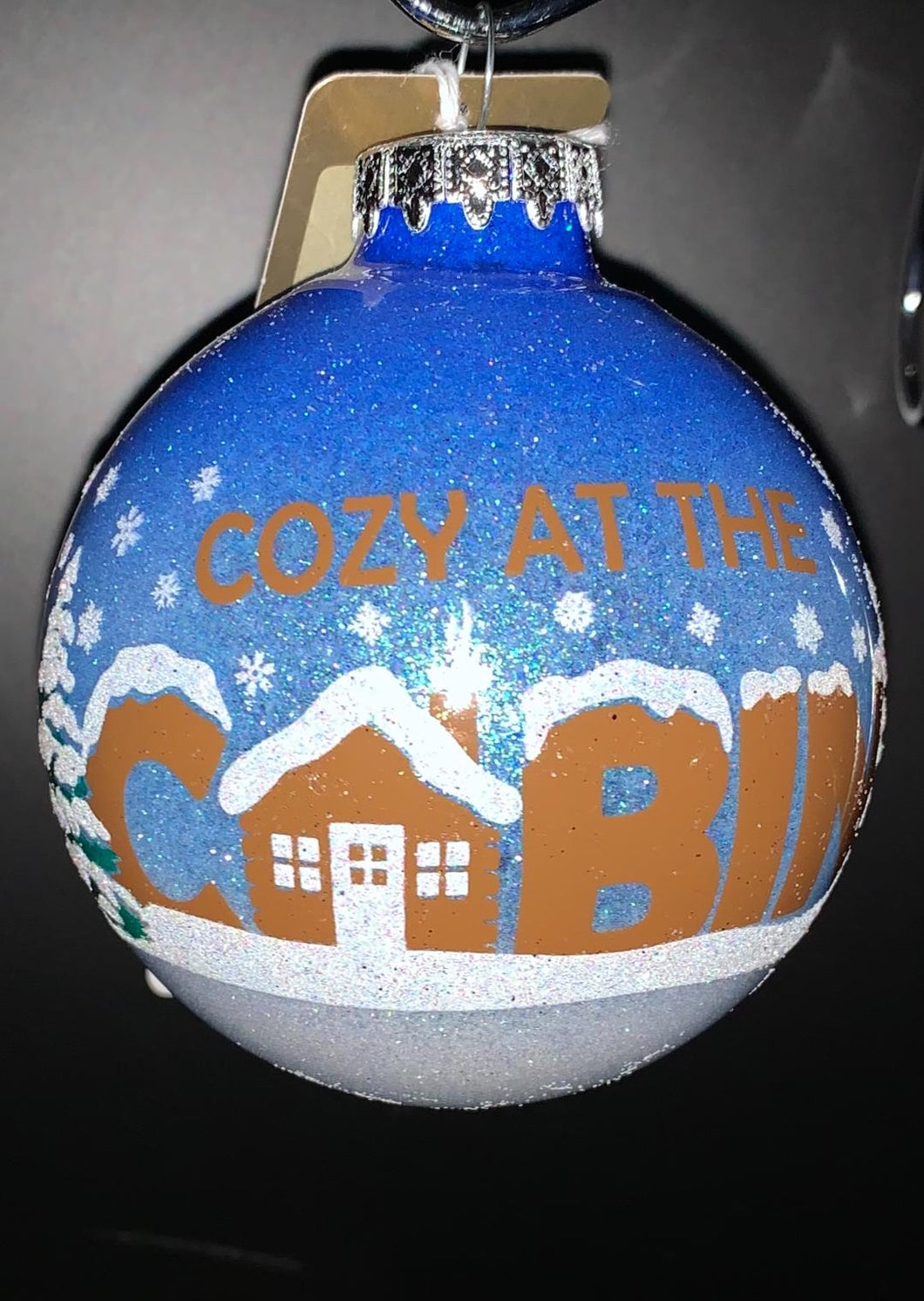 BRONNER’S COZY AT THE CABIN SPARKLE GLASS ORNAMENT
