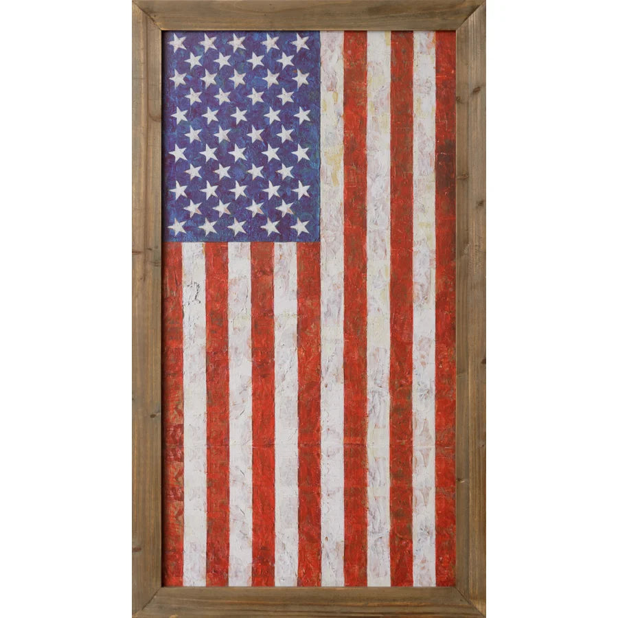 Vertical Framed Print - American Flag 8W3073